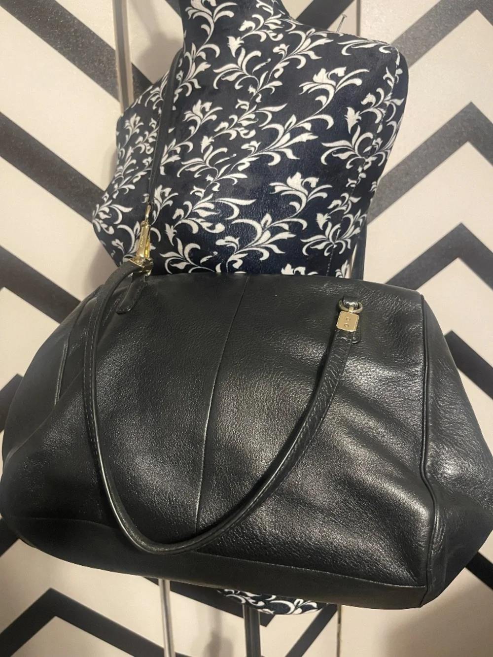 Coach Madison Madeline Black Pebbled Leather Satchel Bag 25106 - 2012